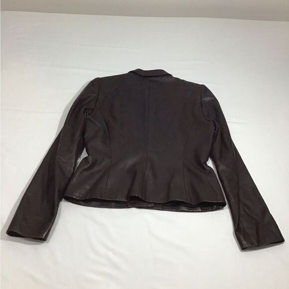 Trussardi Collezione Pelle Brown Leather Blazer Jacket Size 44 - Picture 7 of 16